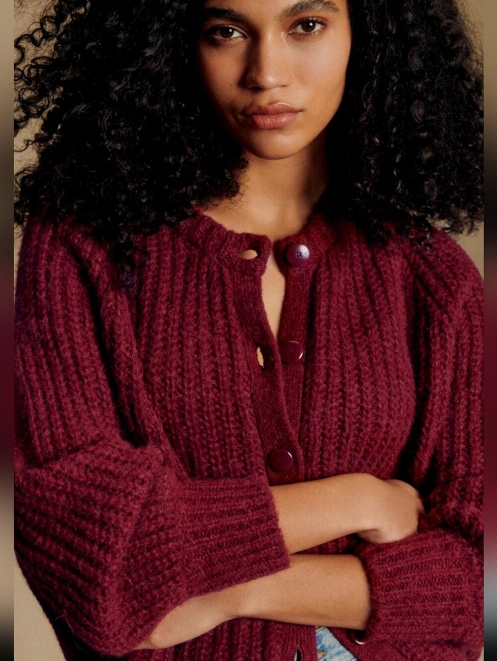 Sezane Emile Cardigan - Burgandy